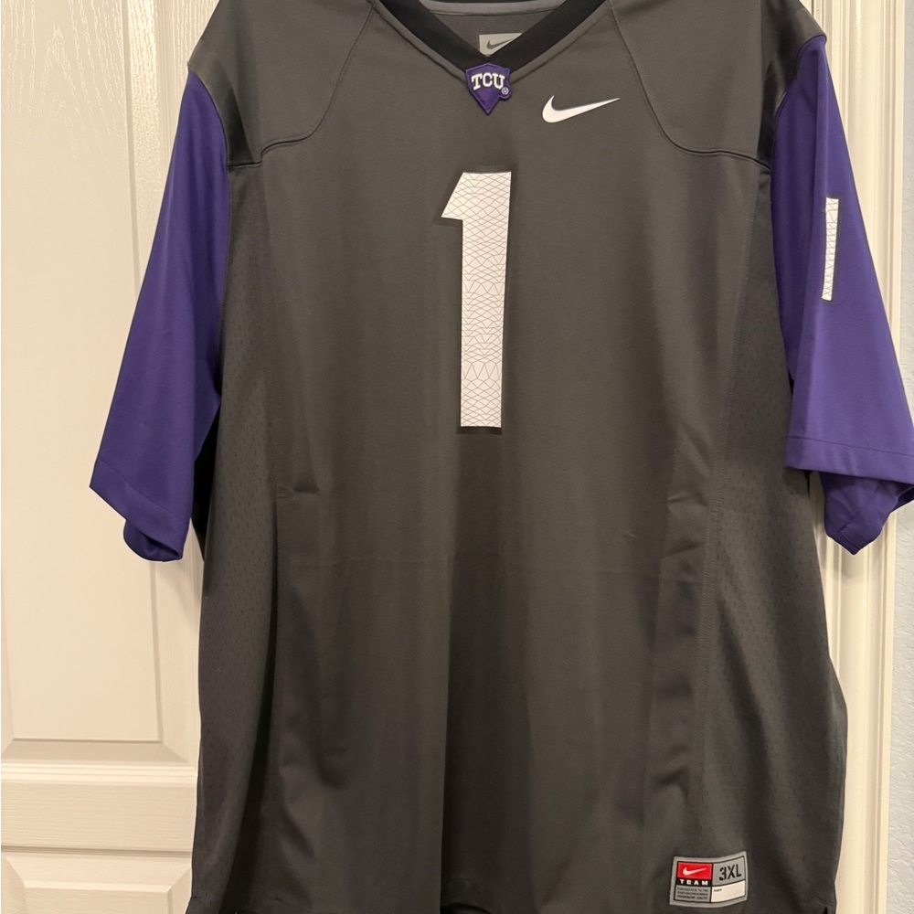 Nike Men's TCU Charcoal and Purple Jersey